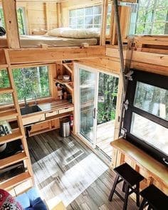 Living in a tiny house, bohemian life with all the comforts