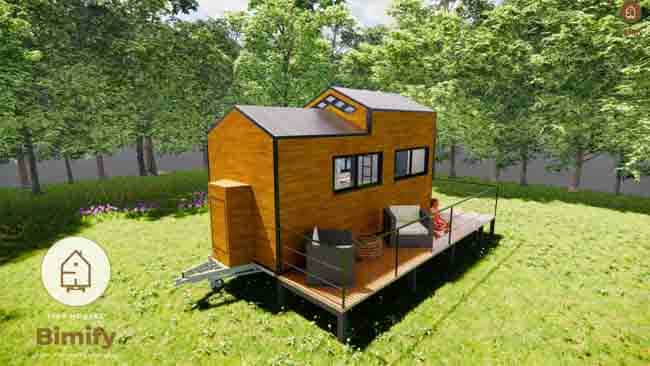 Bright mini house with mezzanine