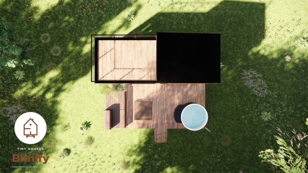 Tiny house avec toit terrasse accessible